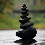 Peace - Black Stackable Stone Decor at the Body of Water