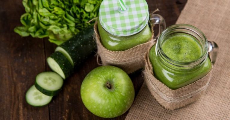 Detox - Green Apple Beside of Two Clear Glass Jars