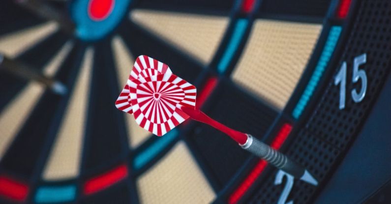 Goals - Red and White Dart on Darts Board